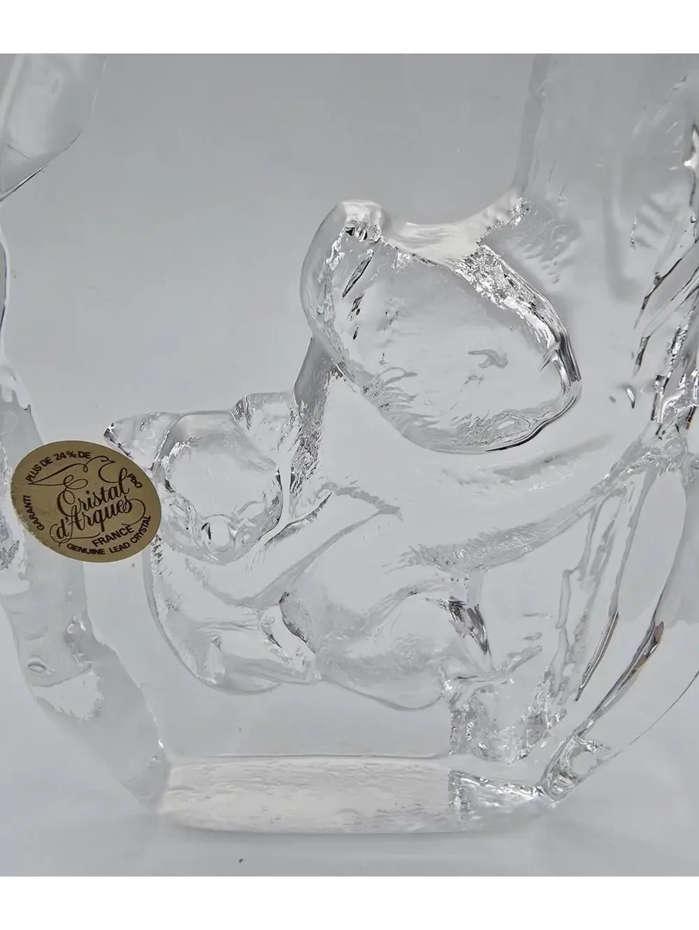Vintage Cristal d'Arques Lead Crystal Koala Bear & Baby Figurine France